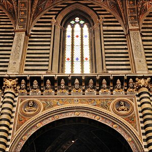 Köpfe von Bischhöfen im Dom zu Siena