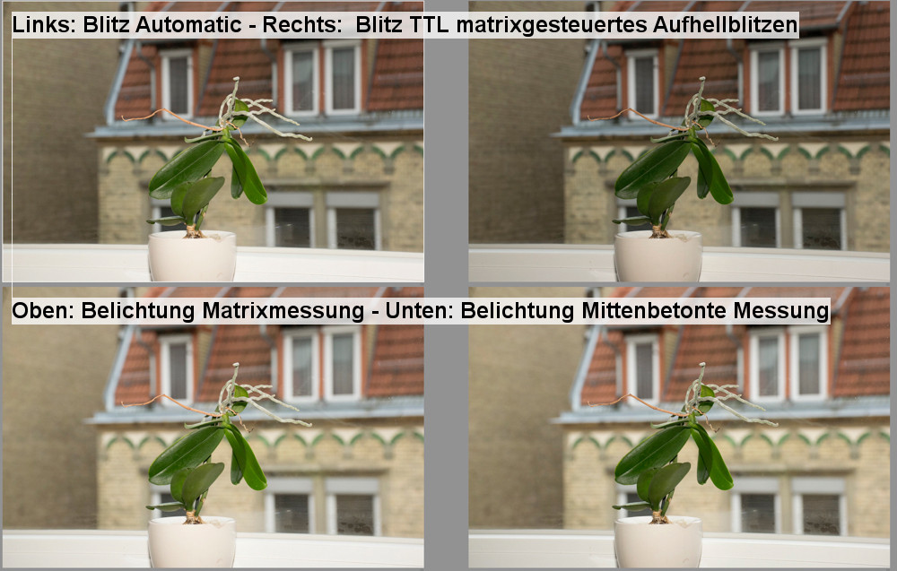00   Vergleich der wichtigsten Einstellungen