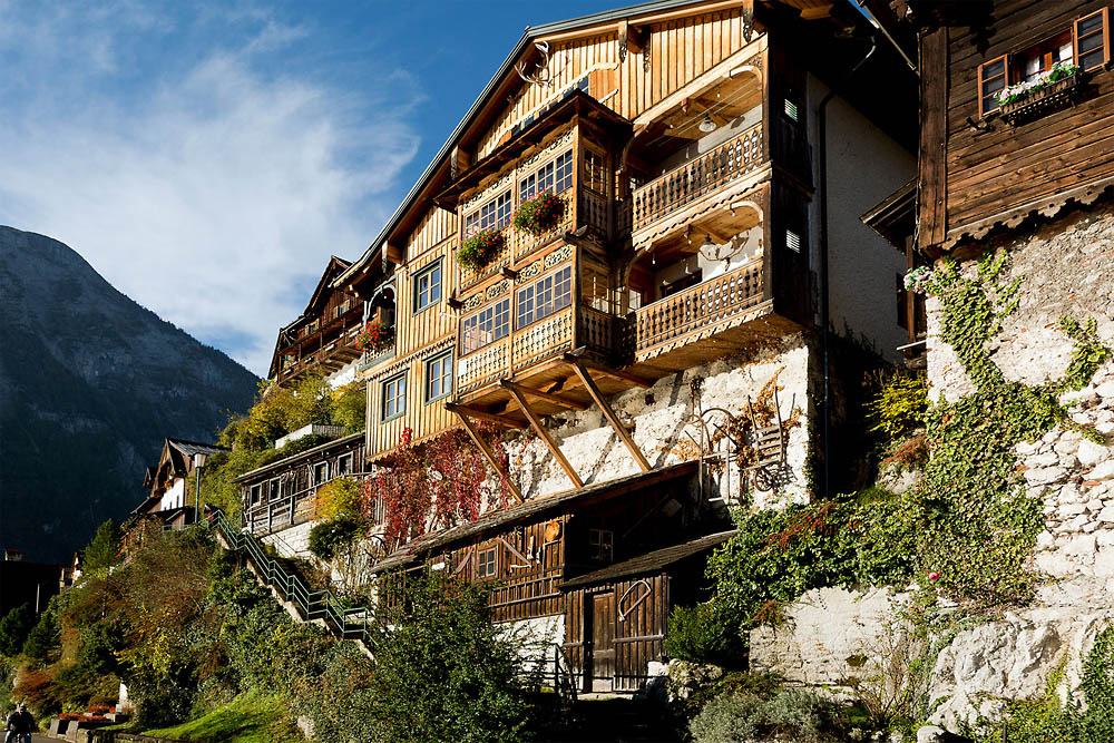 2131021 71K 0599 Häuser Hallstatt 1080