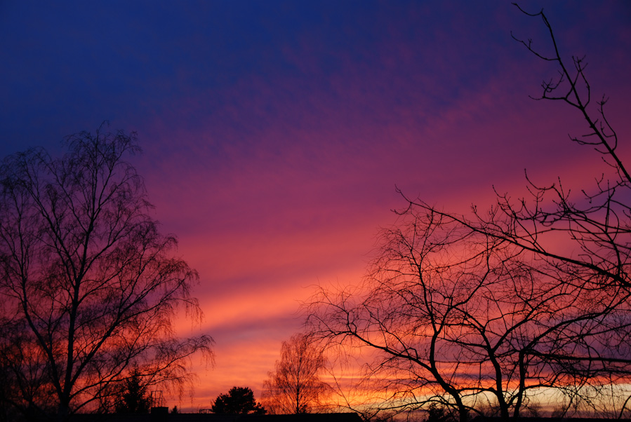 Abendrot vom Balkon