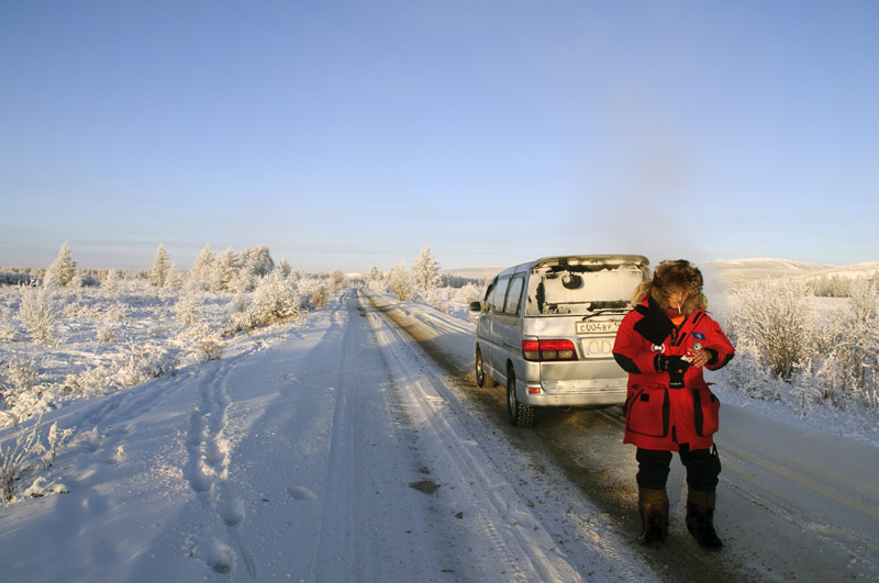 Auf der Fahrt nach Oymyakon