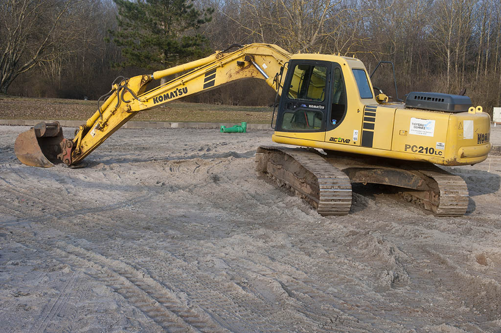 Bagger  am Sandstrand