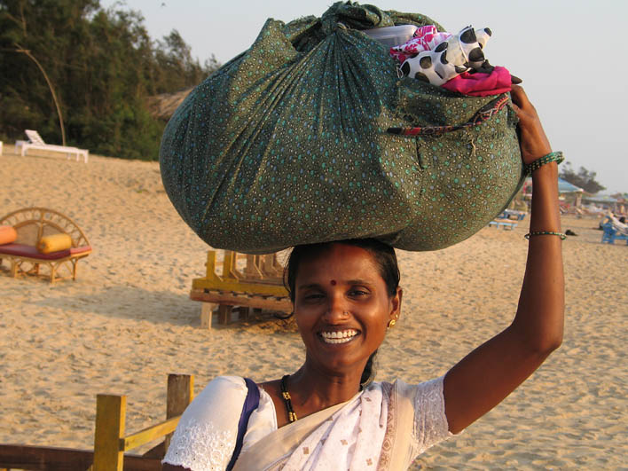 Beach trader at Calangute Beach (Goa)