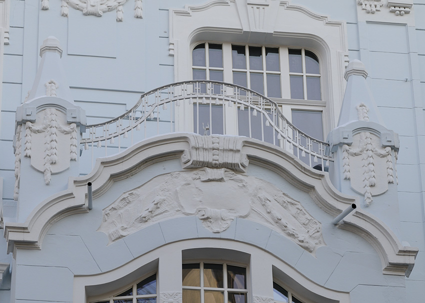 Blaue Fasade