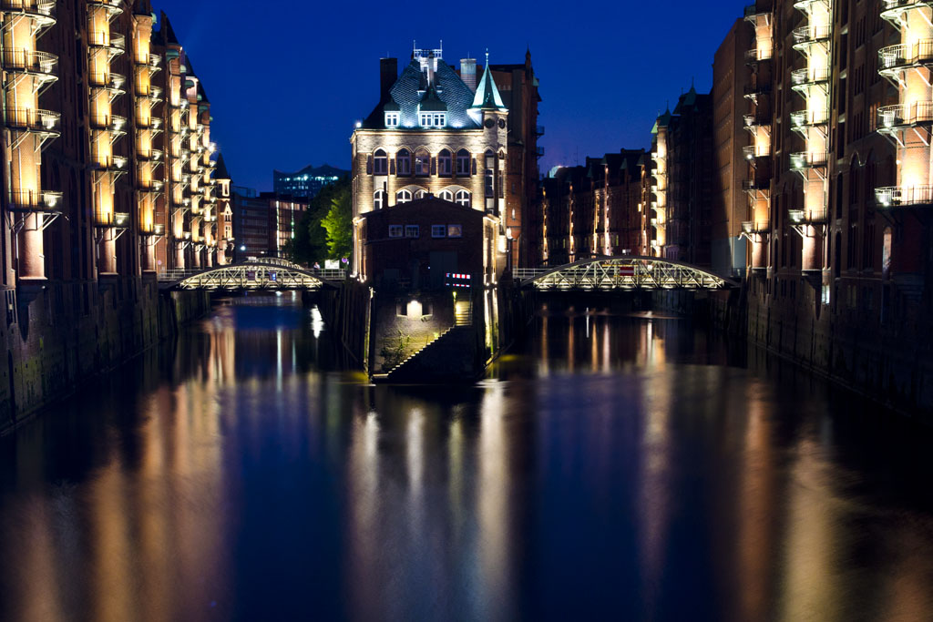 Blaue Stunde in der Speicherstadt