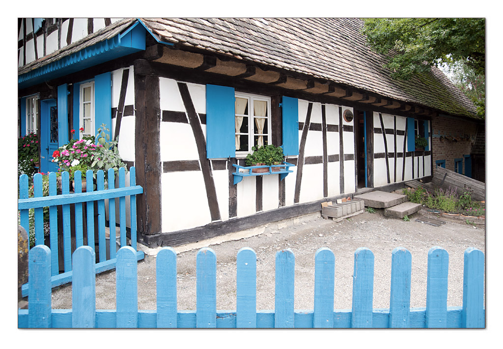 Blauer Zaun