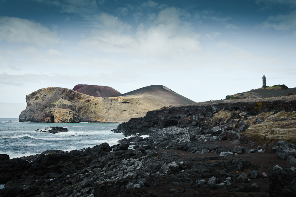 Blick auf Capelinhos / Faial