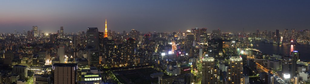 Blick auf Tokio Downtown auf einem exklusivem Apartement heraus