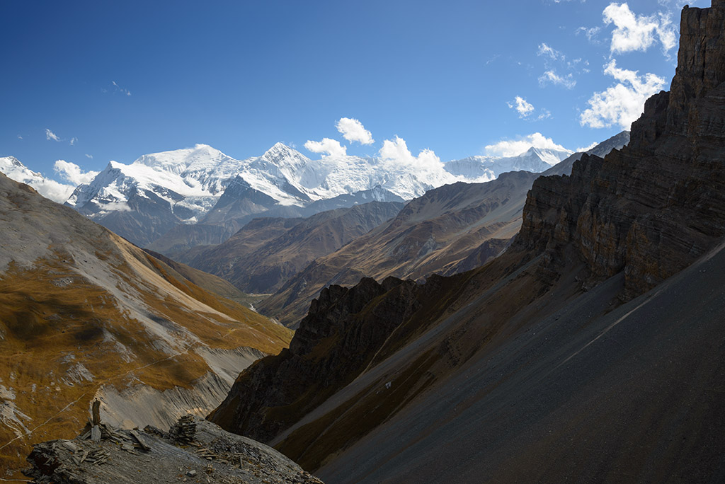 Blick vom Highcamp auf Annapurna Gruppe klein