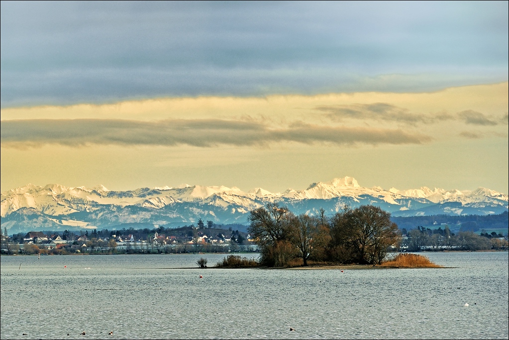 Bodensee mit Schweizer Alpen - 01.01.2012