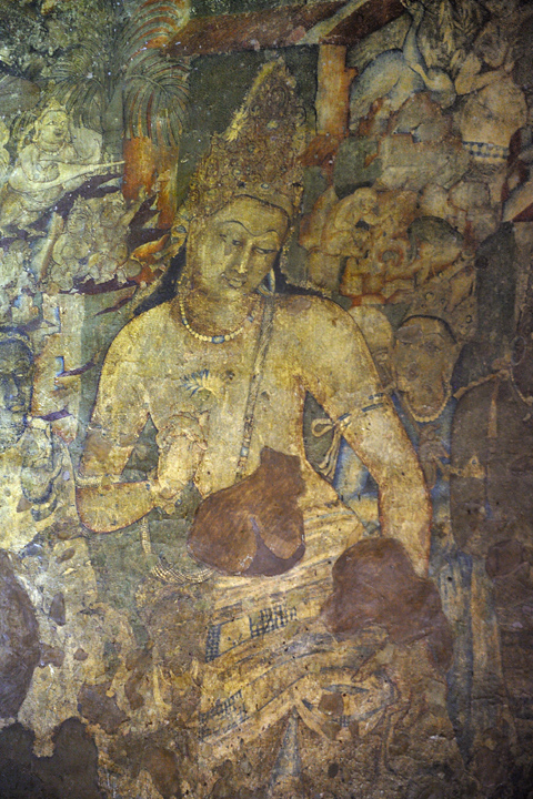 Buddha-Darstellung in den Ajanta-Höhlen, Aurangabad