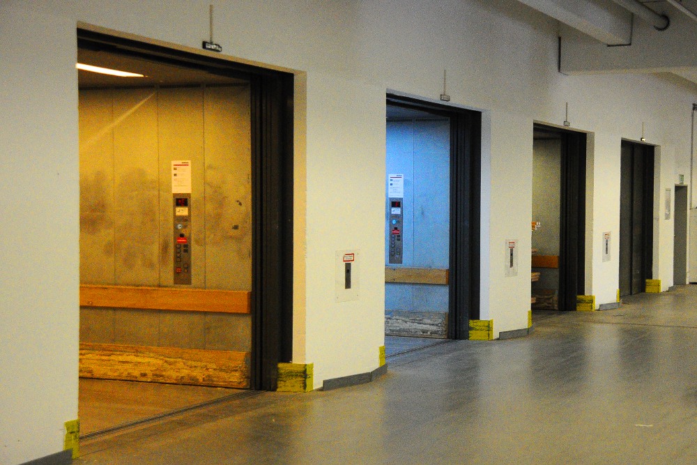 colourful elevators