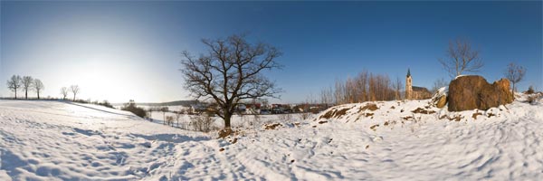 Dorf Doeckingen im Winter