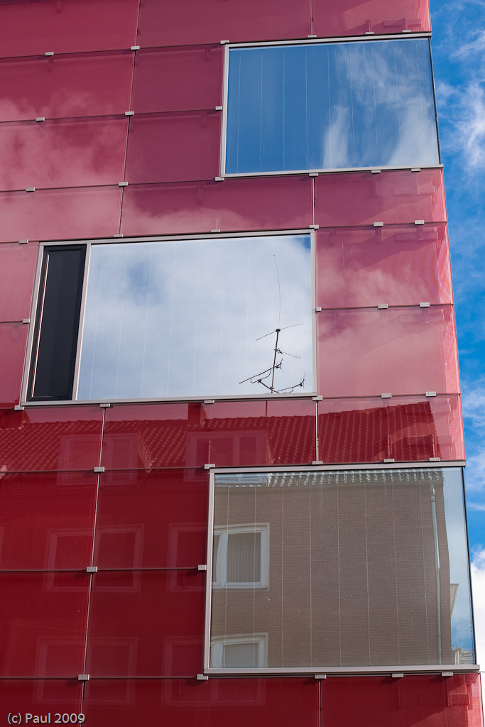 Fassade neues Funkhaus Radio Bremen, Spiegelungen