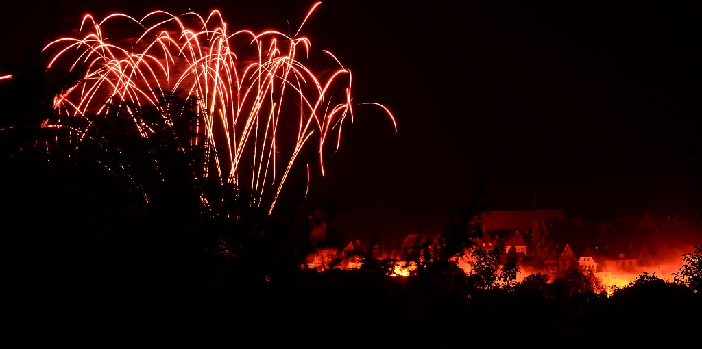 Feuerwerk über Rothenburg ob der Tauber