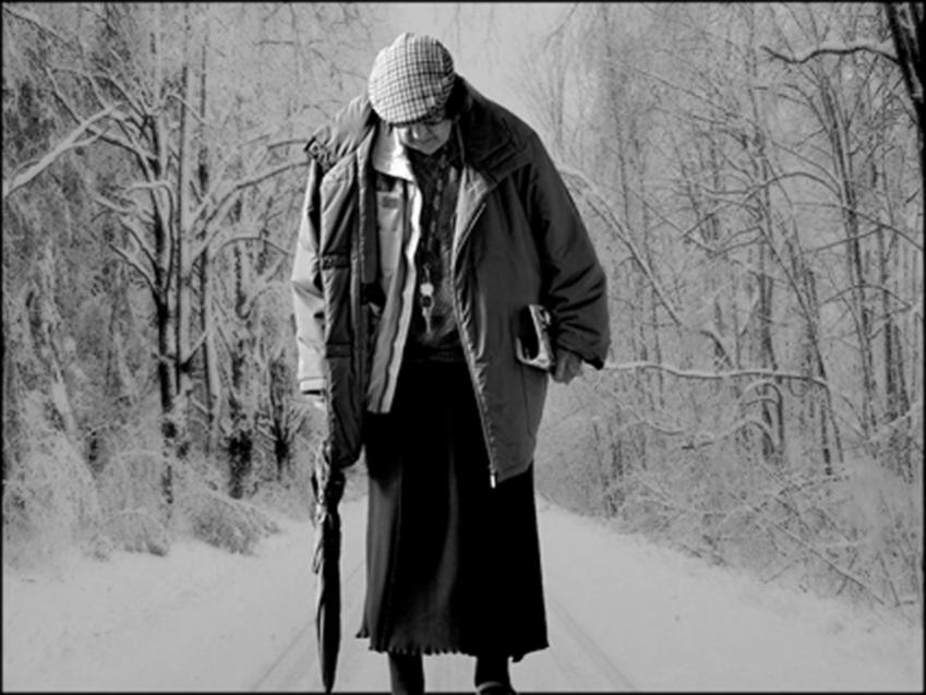 Frau im Winter