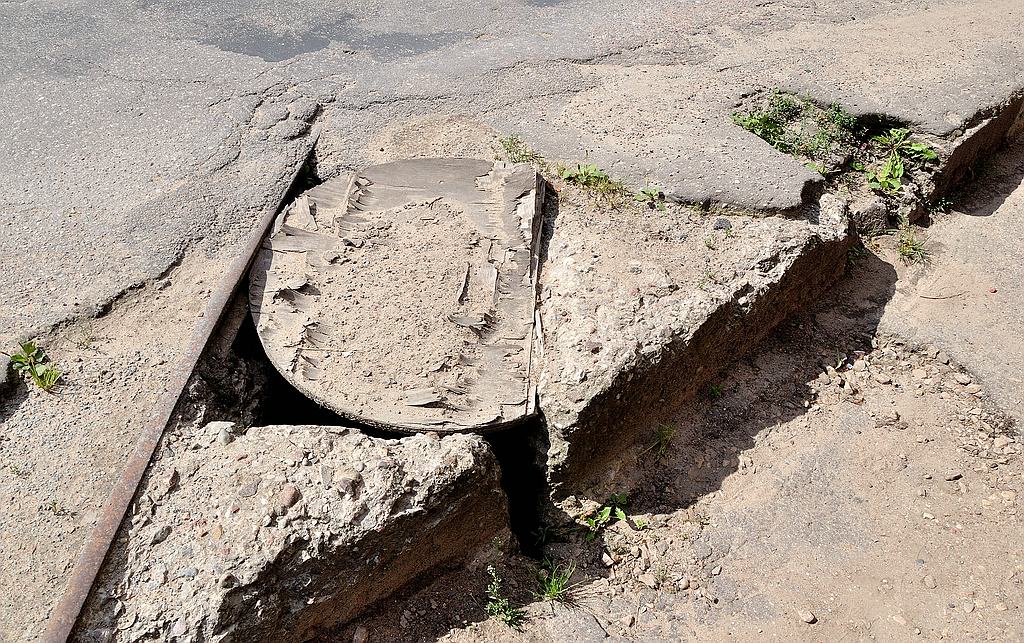 Gullydeckel in kuldiga, gesehen in Lettland