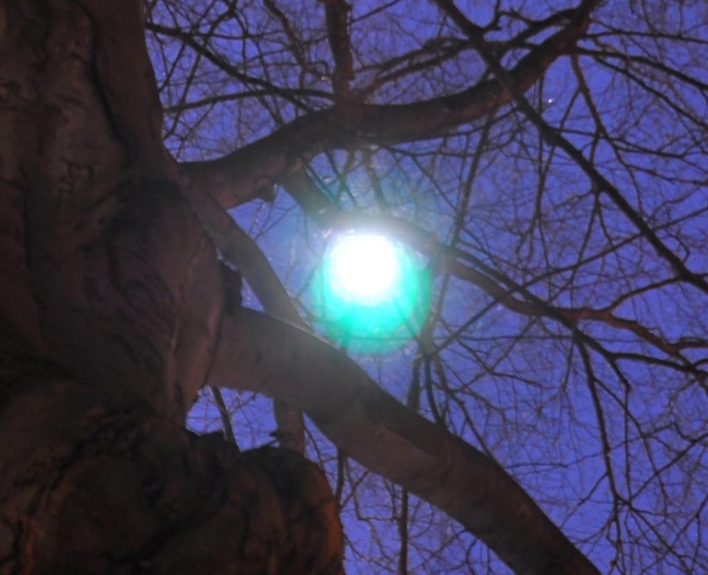 Hier ein ausschnitt aus dem Bild, der Mond  erscheint total grün gut ist auch überbelichtet, aber mit meiner Nikon d40 war der Mond nicht so grünlich.