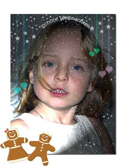 Hier ist mein Lieblingsmodel, welches schon ganz schön selbstsicher ist und genau weis was sie will!
- Unsere Weihnachtskarte 2009-