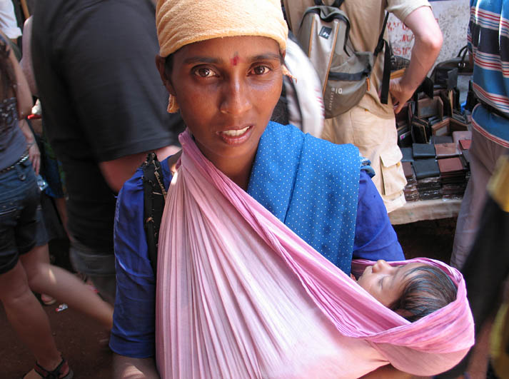 Indian mother with baby (Anjuna)