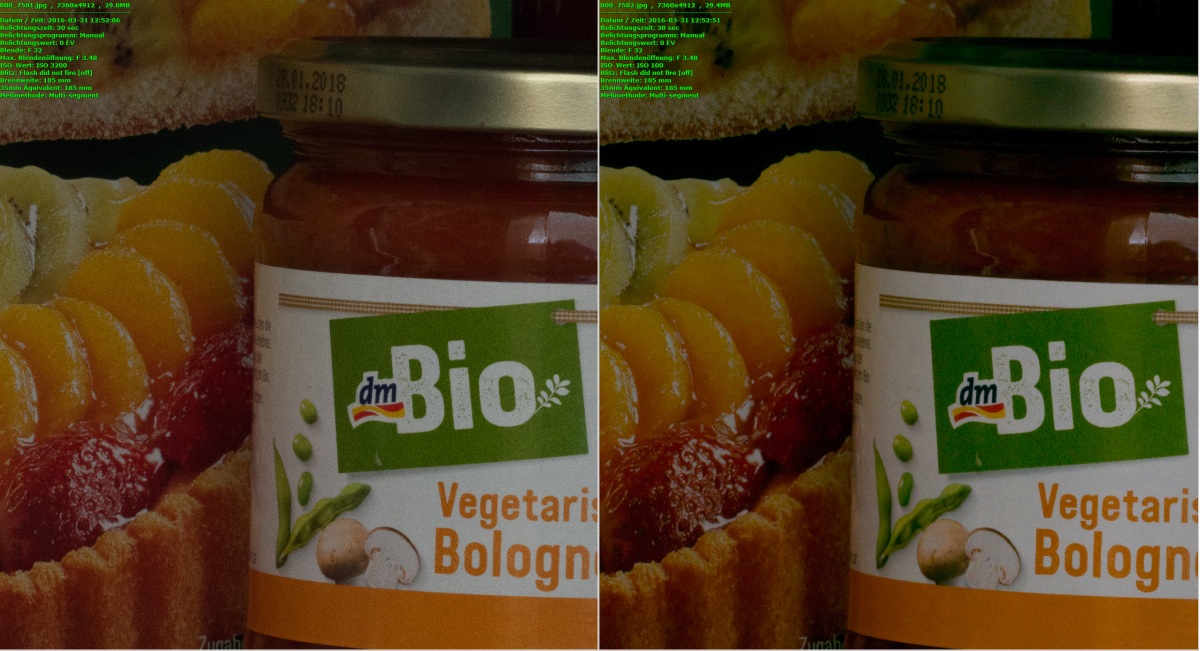 ISO100 vs ISO3200 mit D800