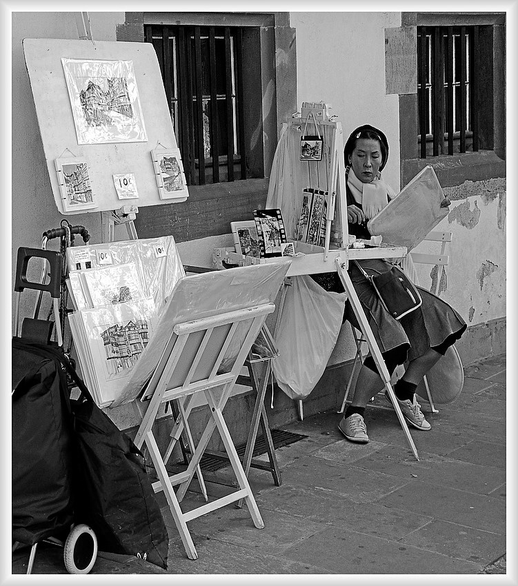 L'artiste in der Altstadt von Strasbourg (F)