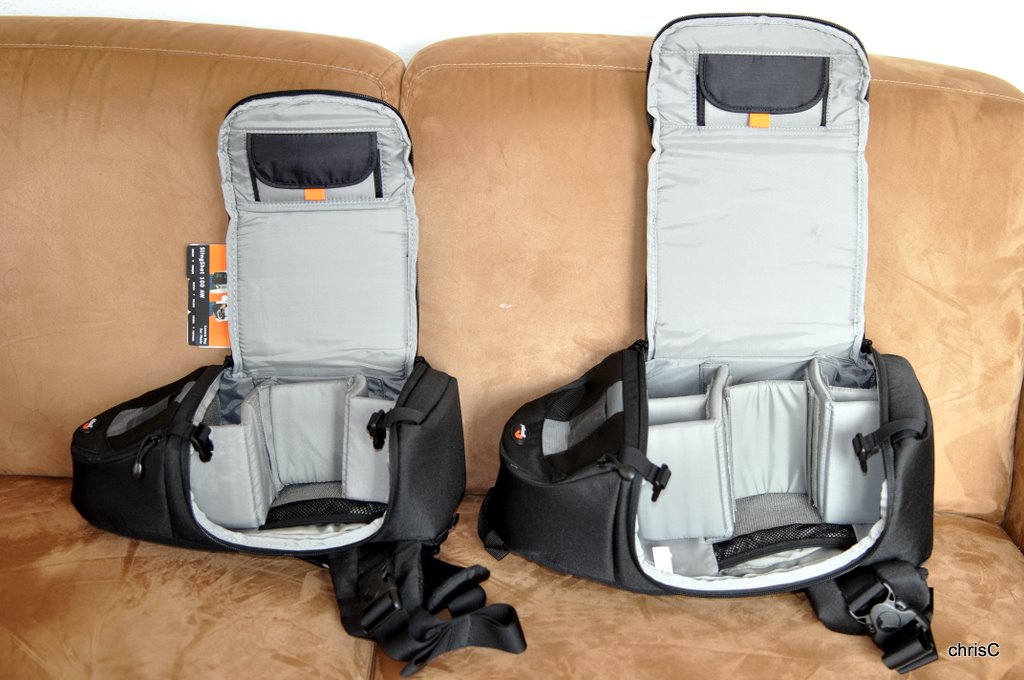 Lowepro Slingshot 100 neben Slingshot 200