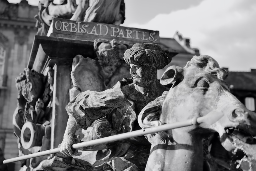 Markgrafenbrunnen
vor dem Bayreuther Schloß
(der Türke auf stürzendem Roß)