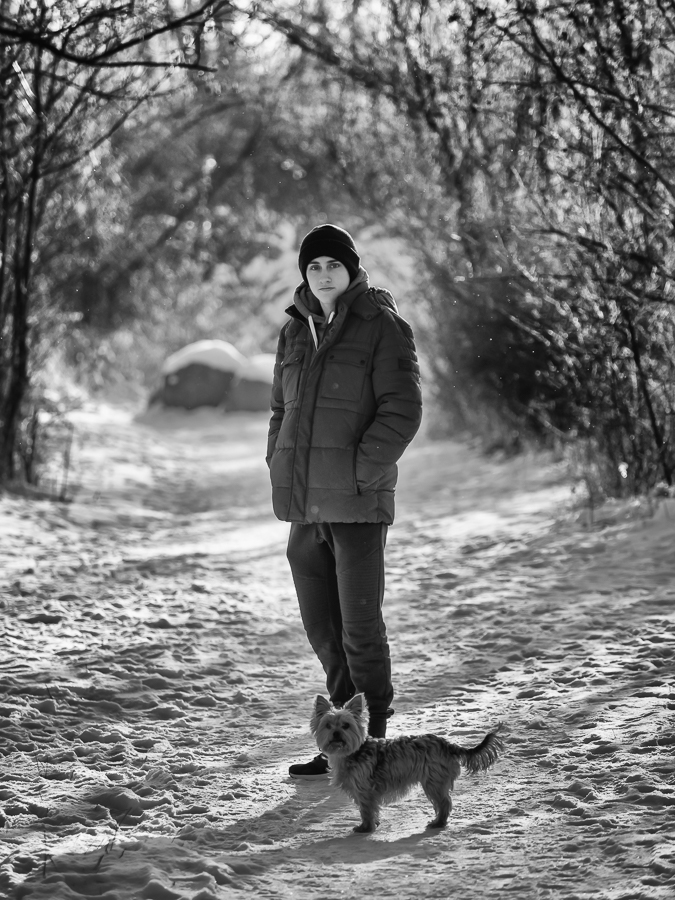 Mein Sohn mit Hund