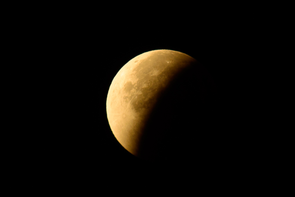 Mondfinsternis, Belichtung auf den beleuchteten Teil