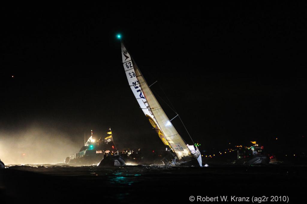 Nachtankunft der ersten Teilnehmer der Transat AG2R Regatta 2010 in St. Barth