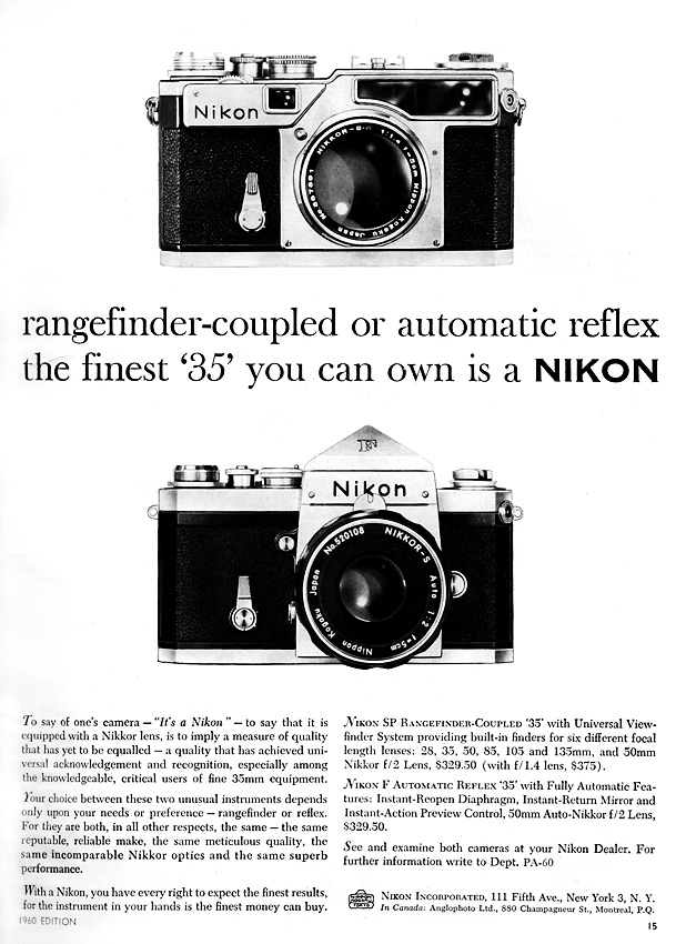 Nikon F Werbung 1960 2