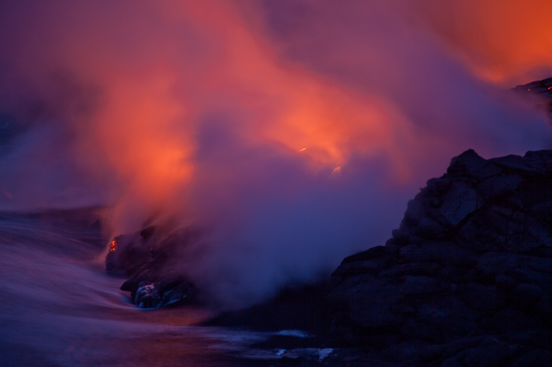 Ocean Entry Kilauea in der blauen Stunde