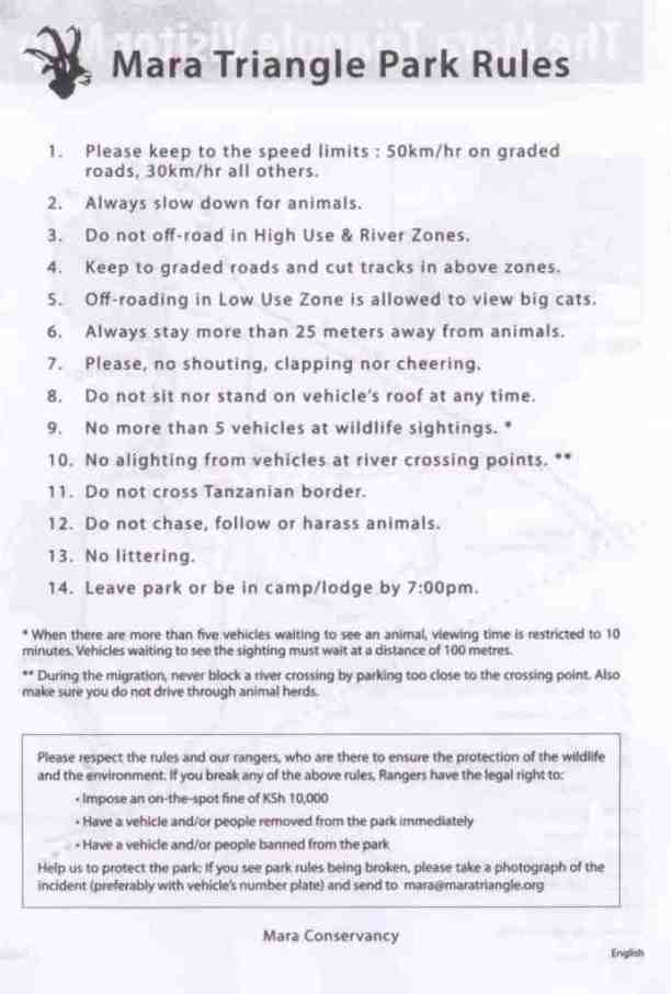Park Rules