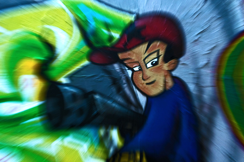 Pfarrwiesen   Graffiti der Junge