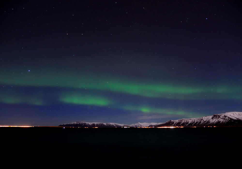 Reykjavik, kleines Nordlicht