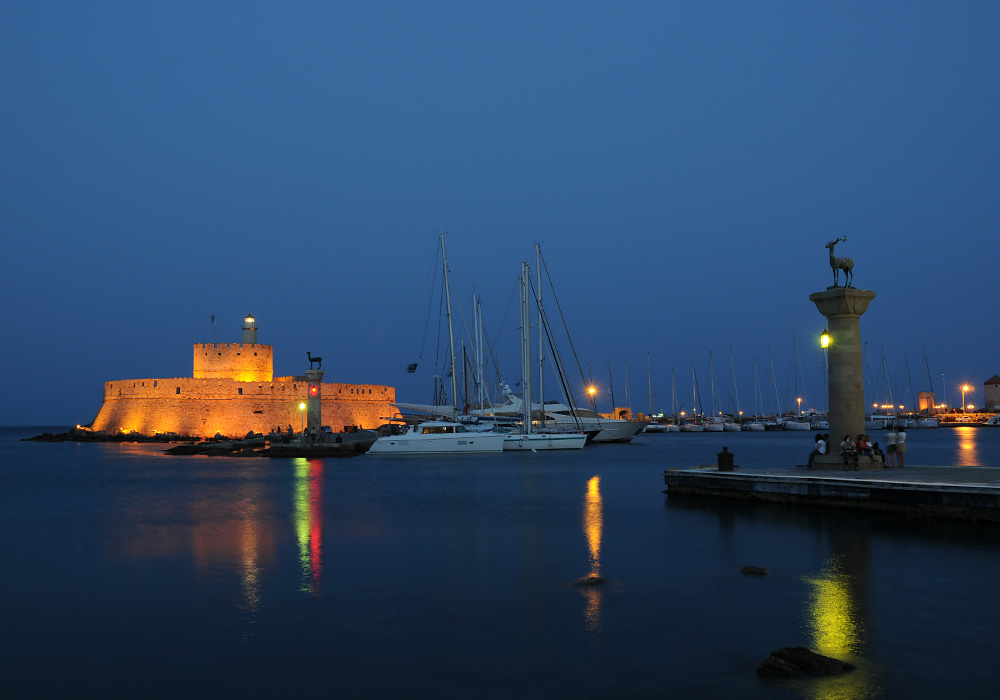 Rhodos Stadt, blaue Stunde