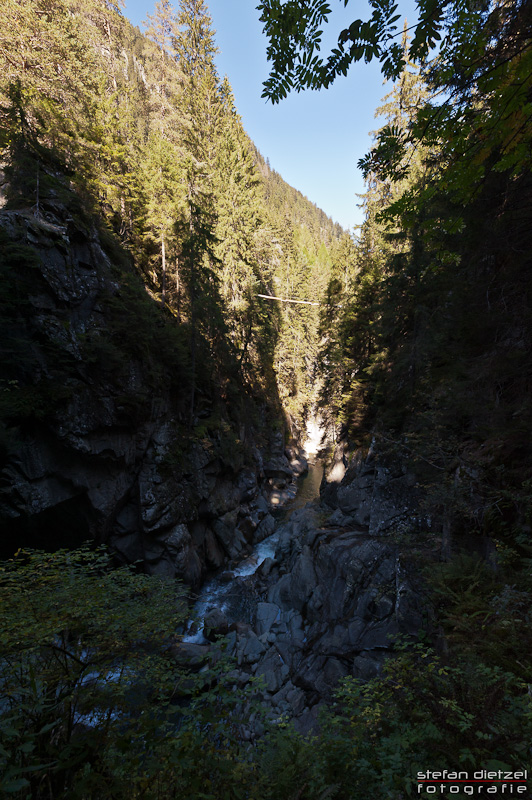Rofflaschlucht - Blick nach Norden aus der Rofflaschlucht hinaus
