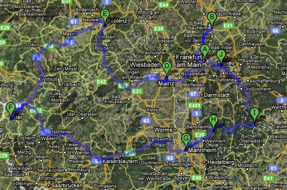 route rhein main