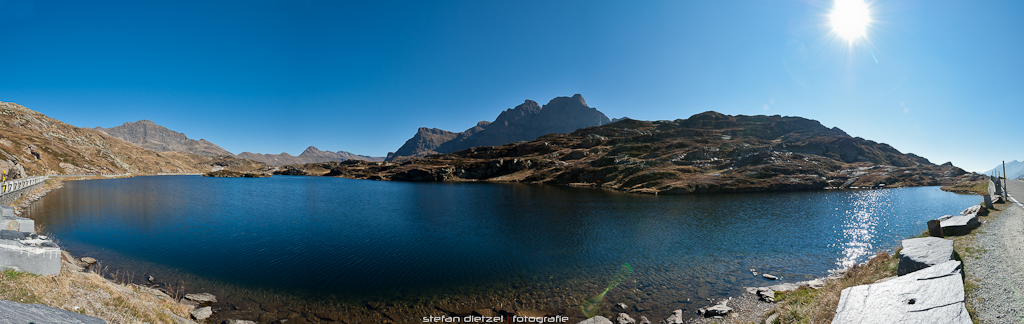 San Bernardino Pass - Panorama vom Laghetto Moesola
