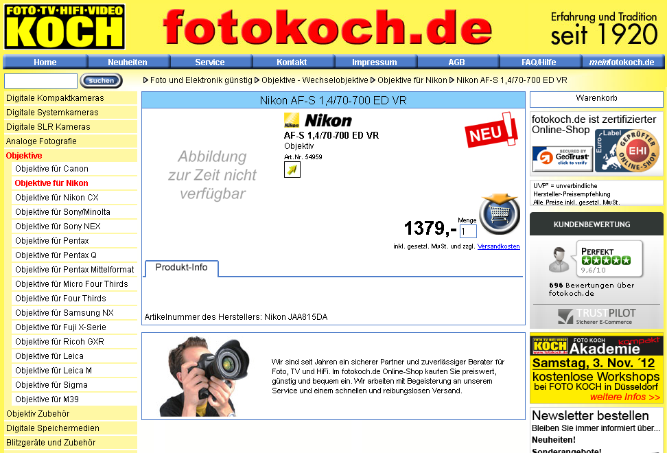 Screenshot Nikkor AF-S 1,4/70-700 ED VR