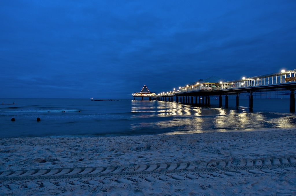 Seebrücke Heringsdorf zur Blauen Stunde