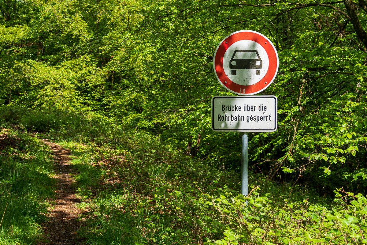 Seltsames Schild im Wald