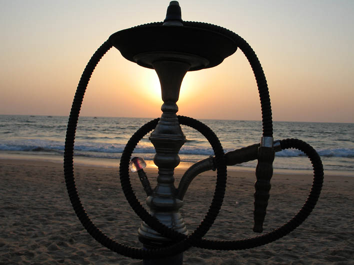 Sisha and sunset (Goa)