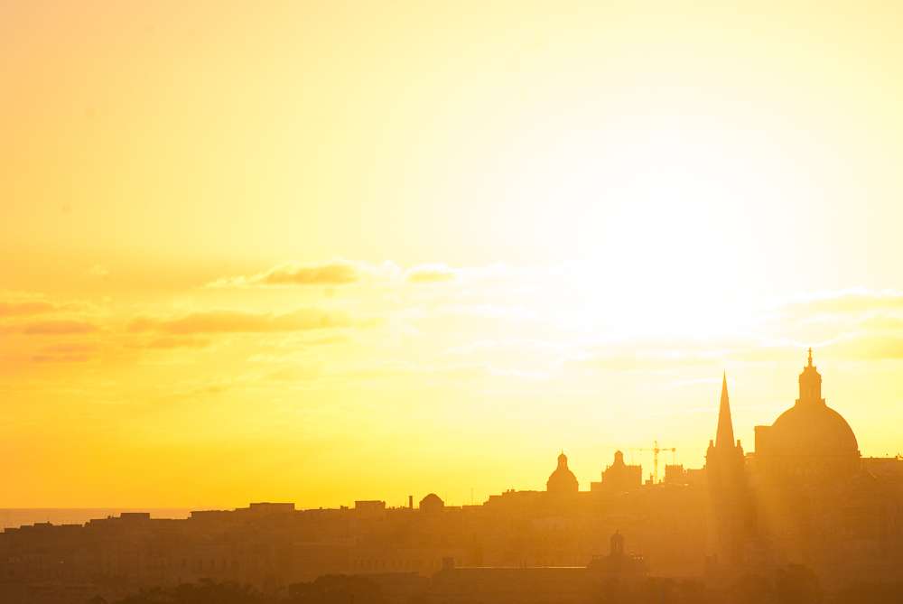 Sonnenaufgang über Valletta