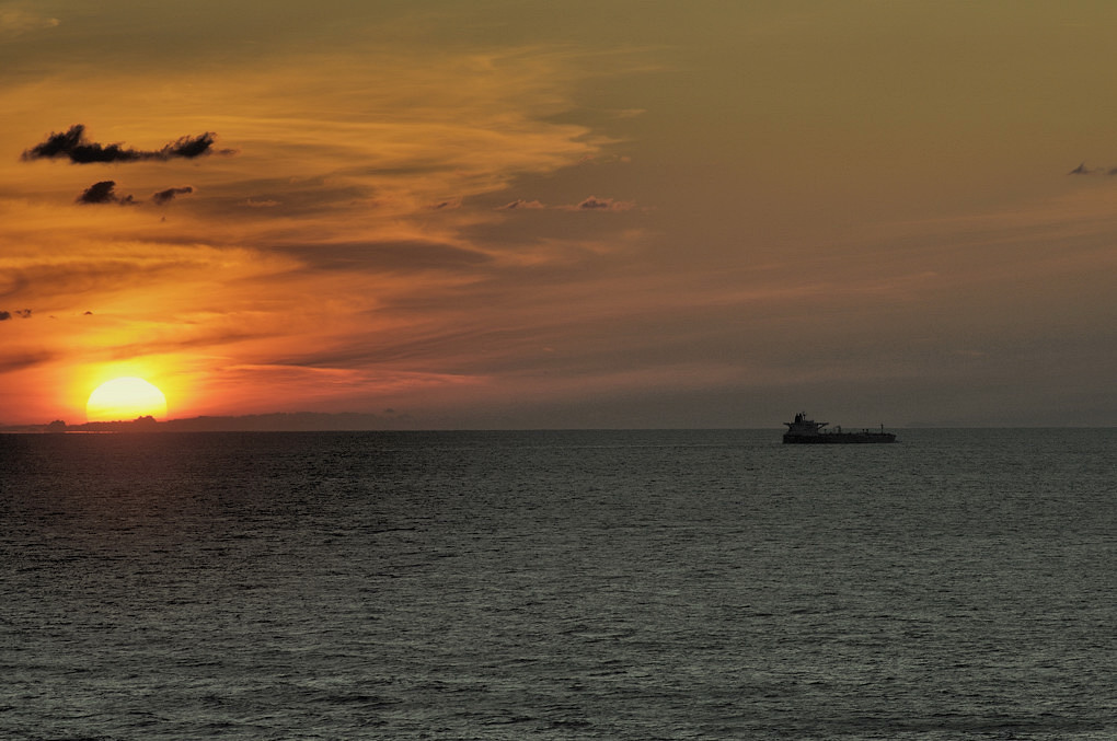 Sonnenuntergang im Mittelmeer, Höhe Tunis