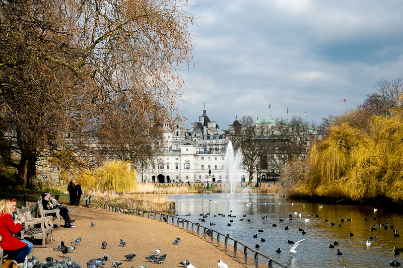 St. James Park
Am "St. James Park Lake".
Sicht Richtung "Horse Guards".