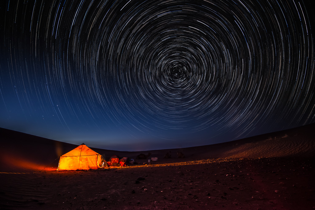 Startrail in Marokko