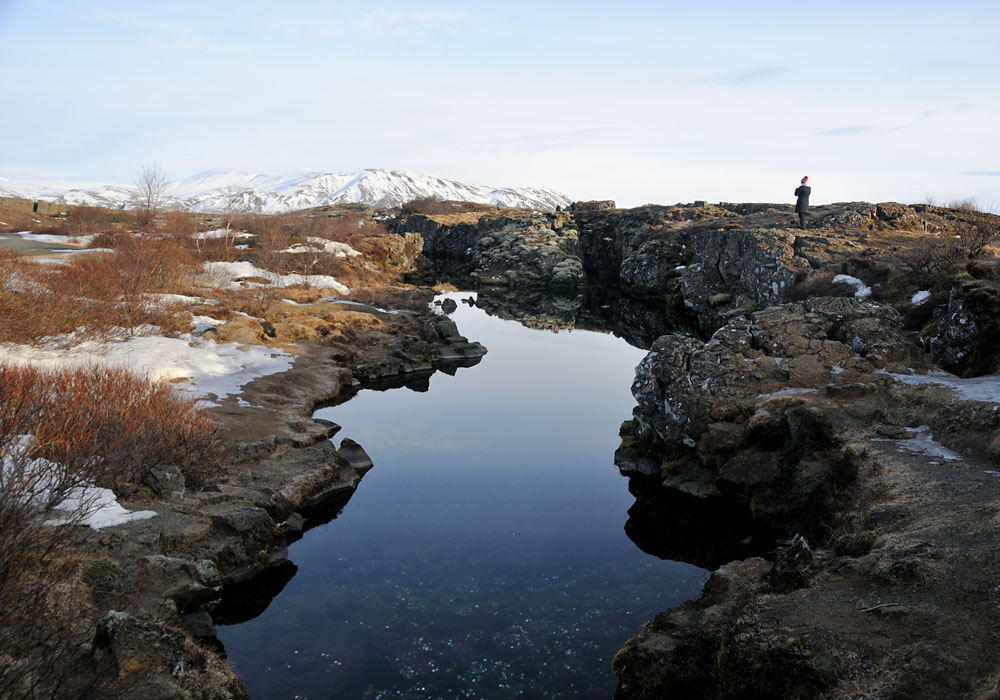 Thingvellir, Grabenbruchzone der amerikanischen und europäischen Kontinentalplatte