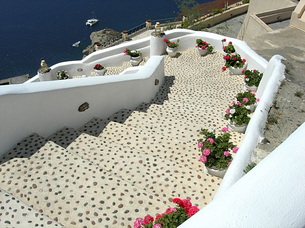 Treppe in Oia / Santorini